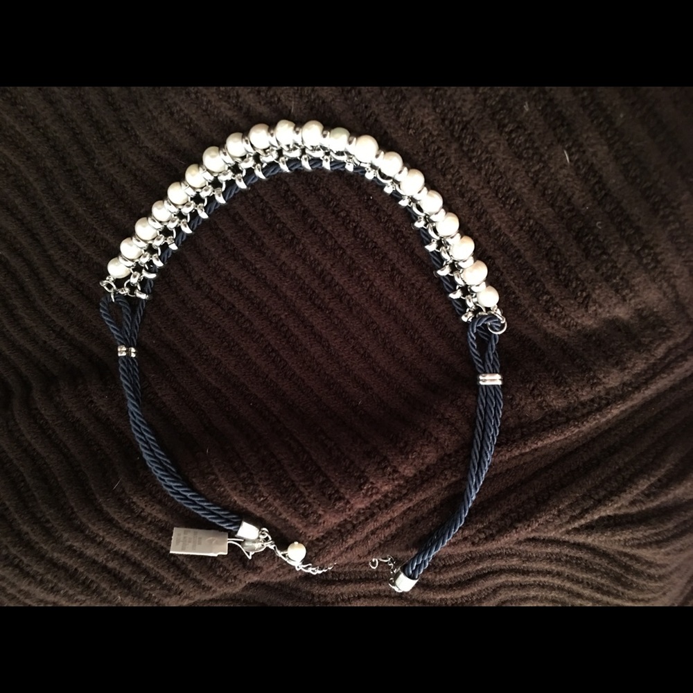 NWT Lia Sophia Navy and Pearl Necklace